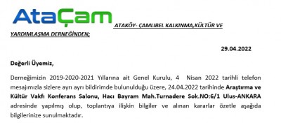 Genel Kurul Sonuçları - 29.04.2022